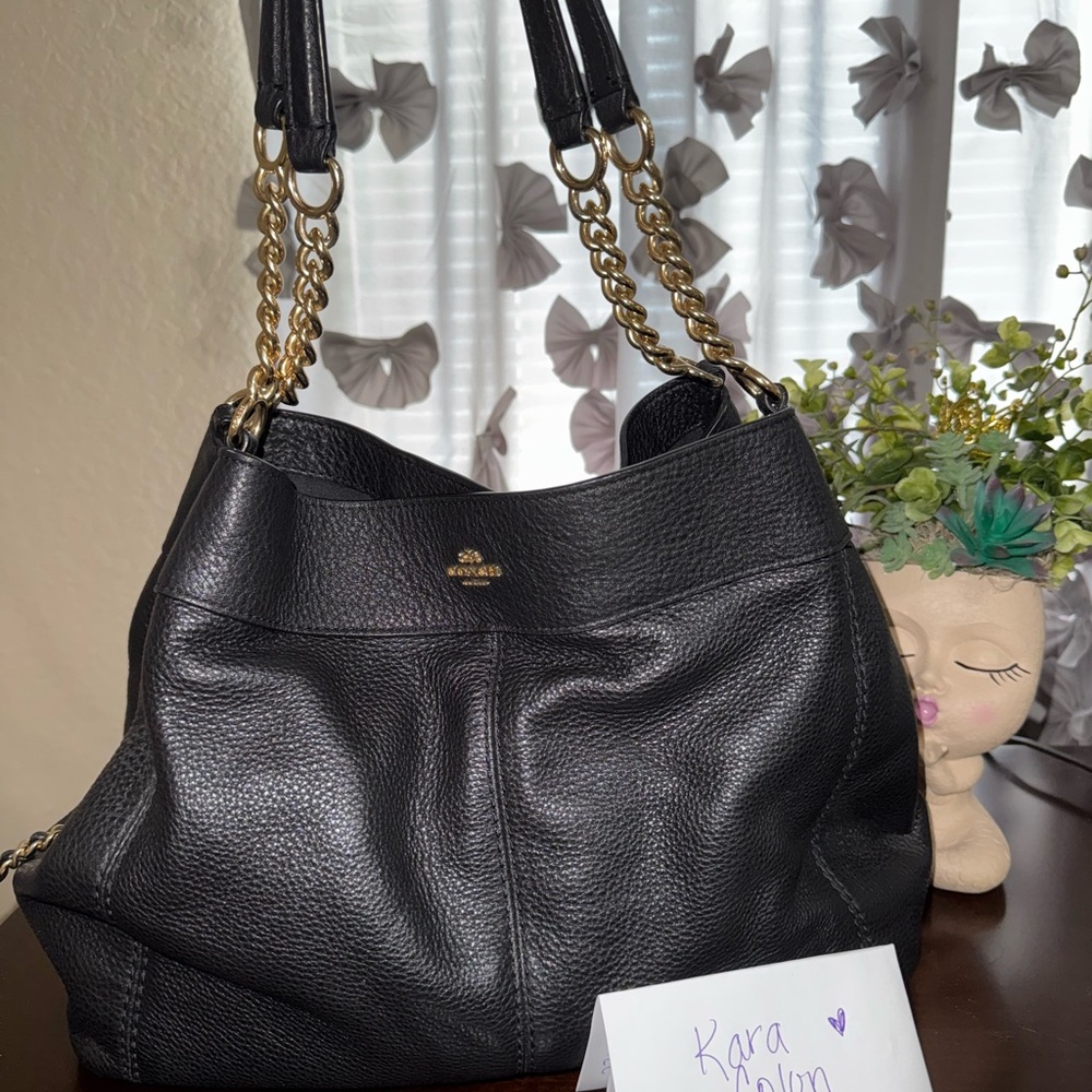 Coach Lexy Black Leather Shoulder Bag